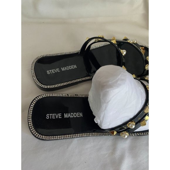 Steve madden black sandals jellah sz 8 - Picture 3 of 4